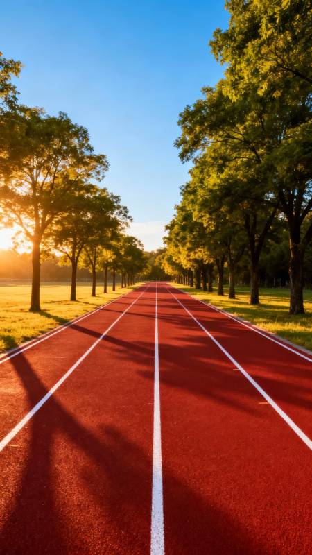 跑道晨光图片