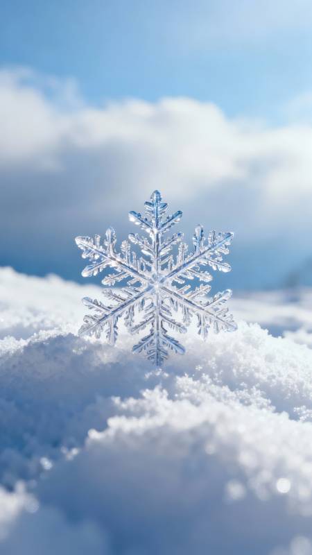 晶莹雪花映蓝天图片