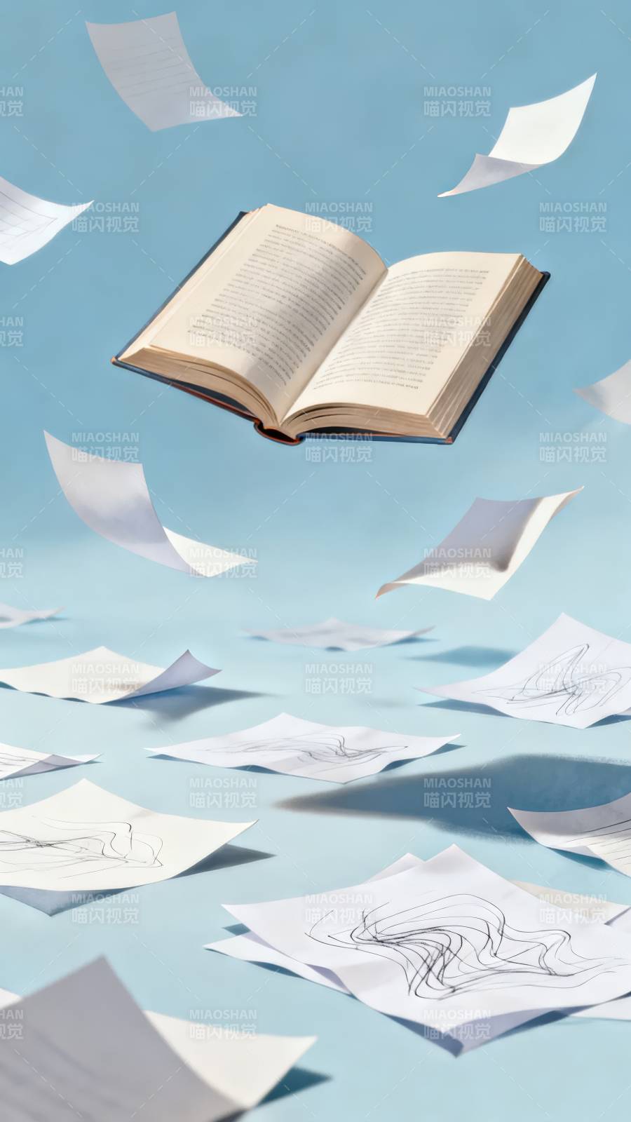 书页纷飞图片