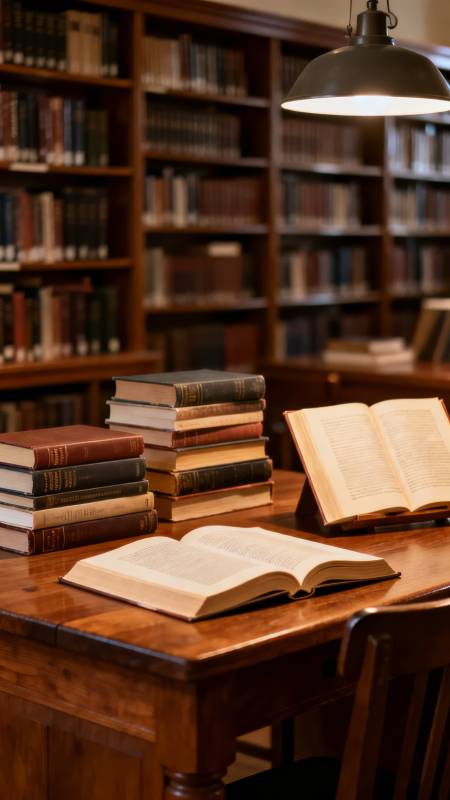 书桌上的阅读时光图片