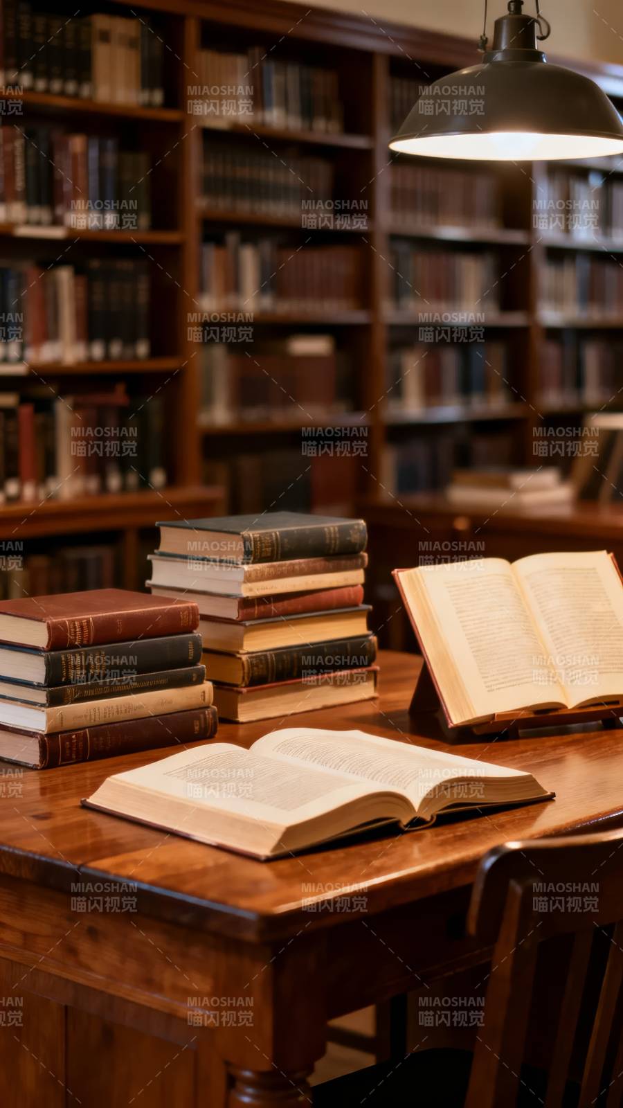 书桌上的阅读时光图片