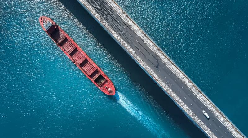 红船穿桥过海图片