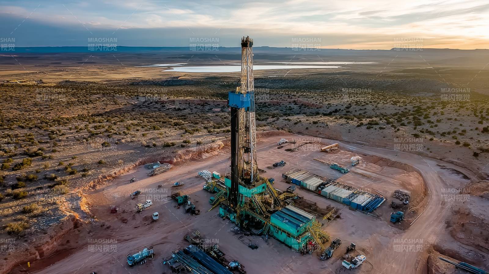 沙漠钻井作业现场图片