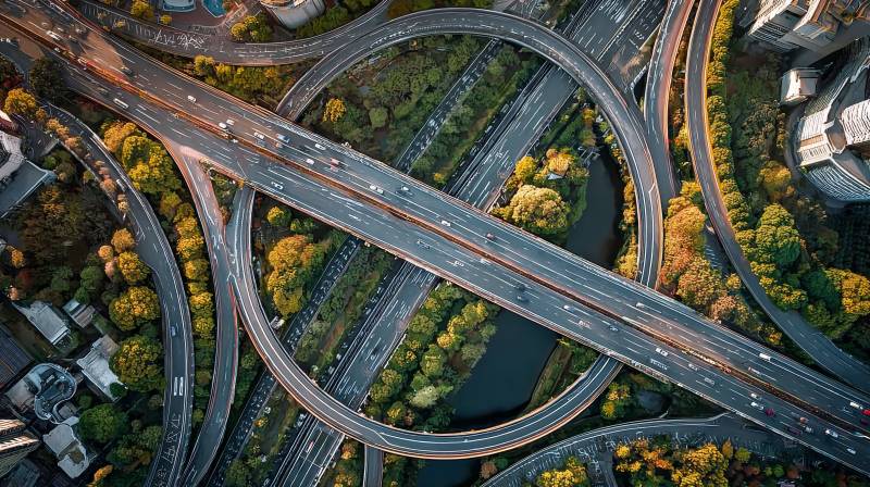 城市立交桥航拍图片