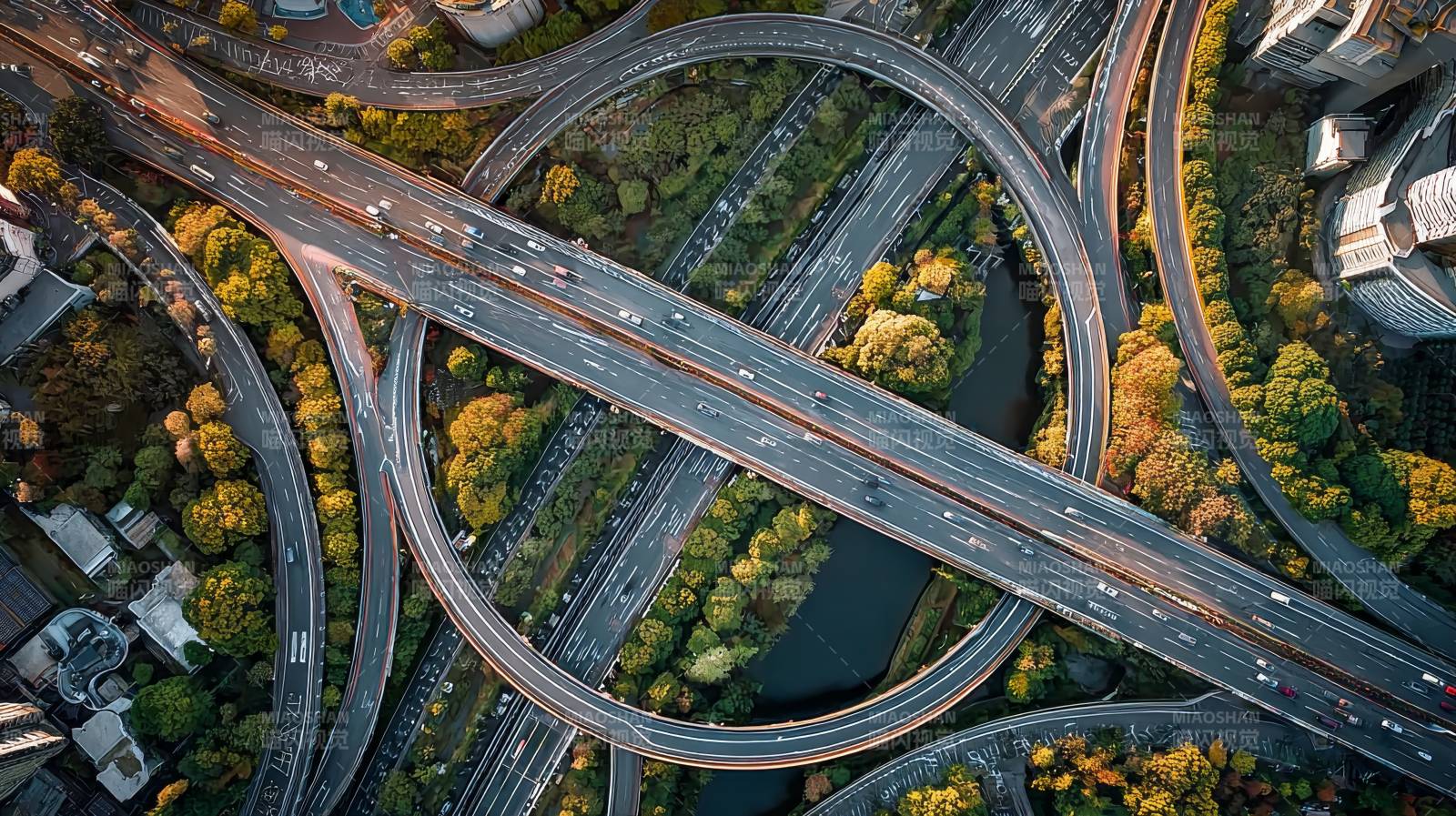 城市立交桥航拍图片