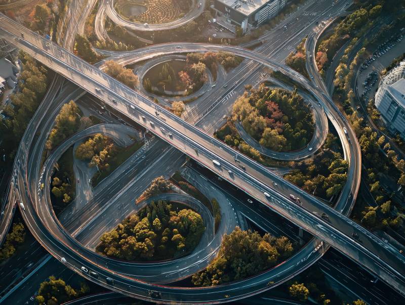 城市立交桥航拍图片