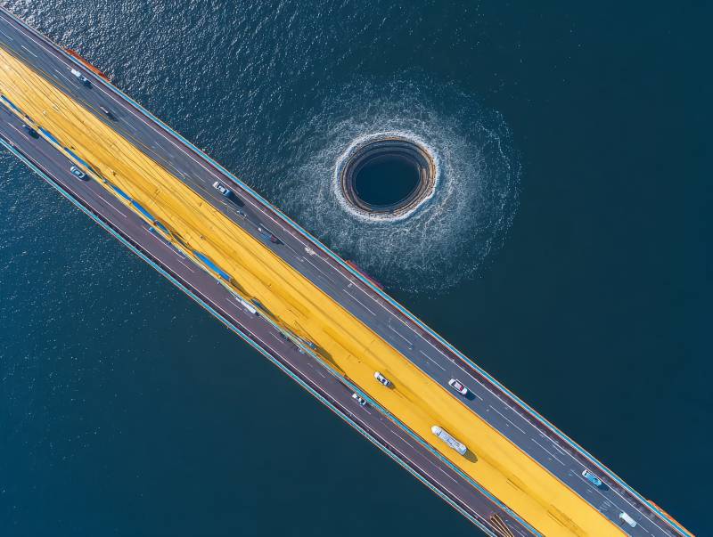 桥上黑洞奇观图片