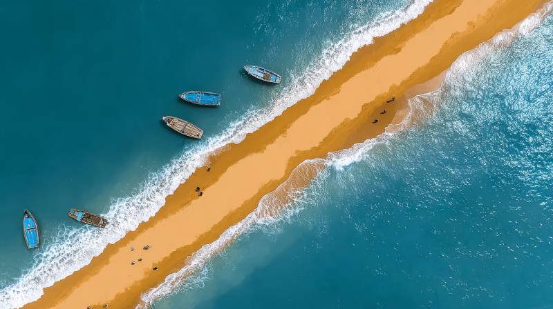 碧海金沙 舟影悠然图片