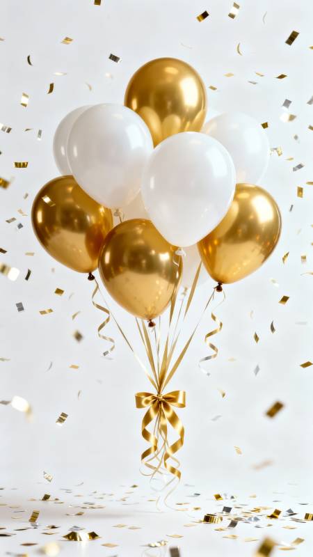 金白气球庆贺图片