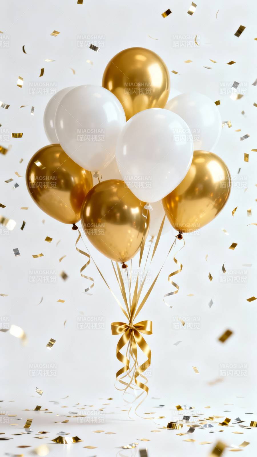 金白气球庆贺图片