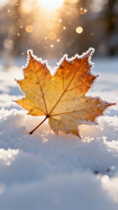 霜叶映雪光图片