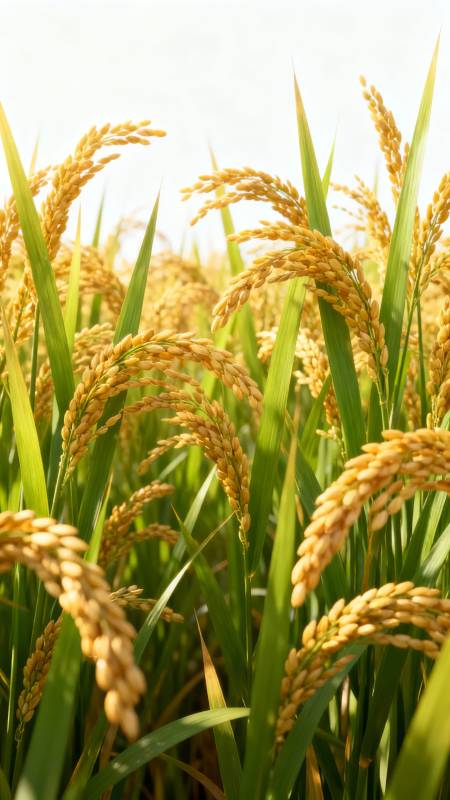 金秋稻田丰收景图片