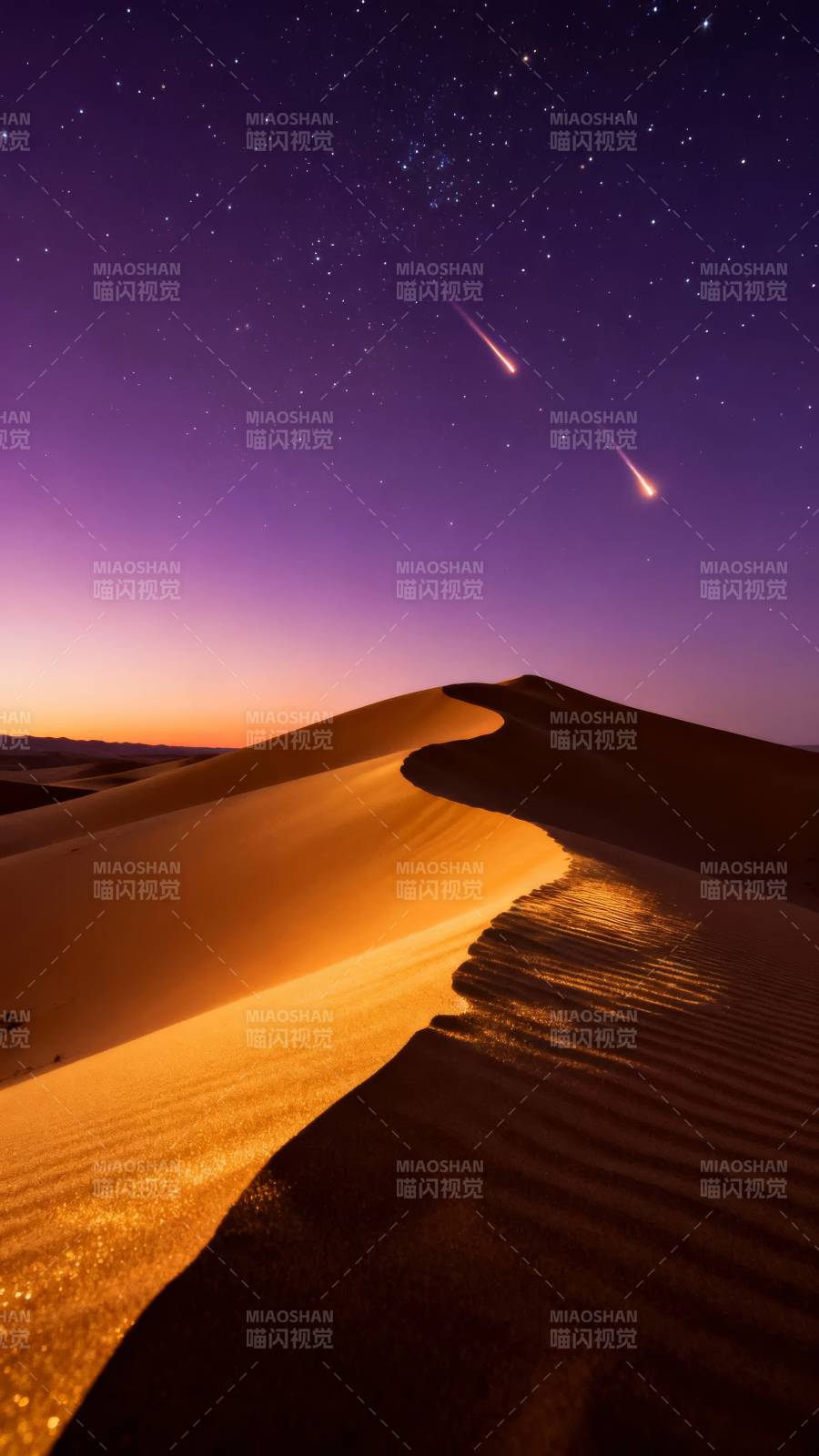 星河沙漠夜景图片