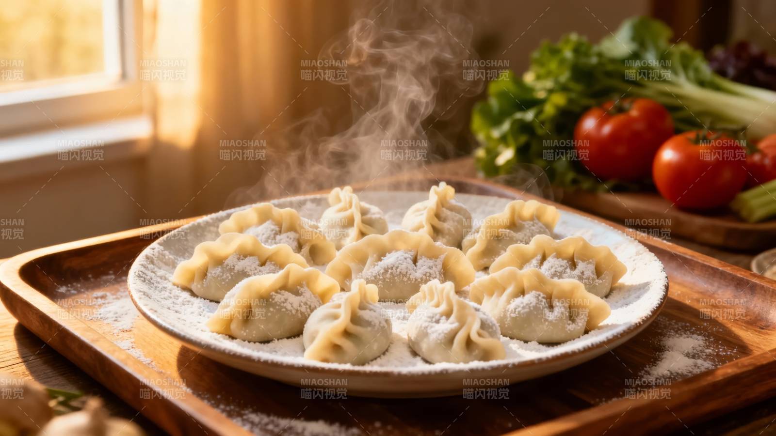 热腾腾的饺子图片