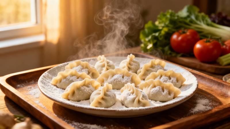 热腾腾的饺子图片