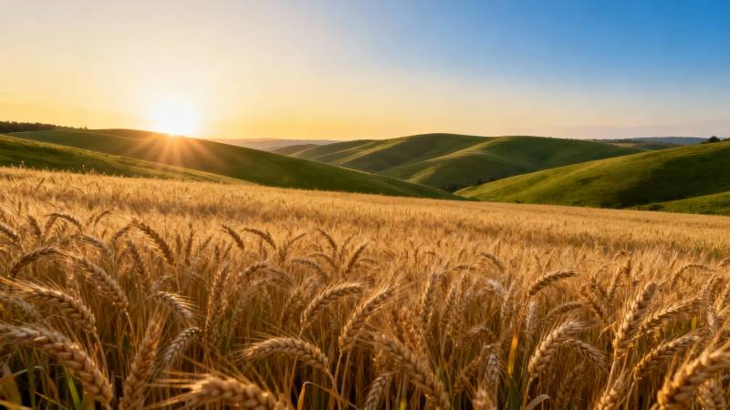 金麦迎日 田野如画图片