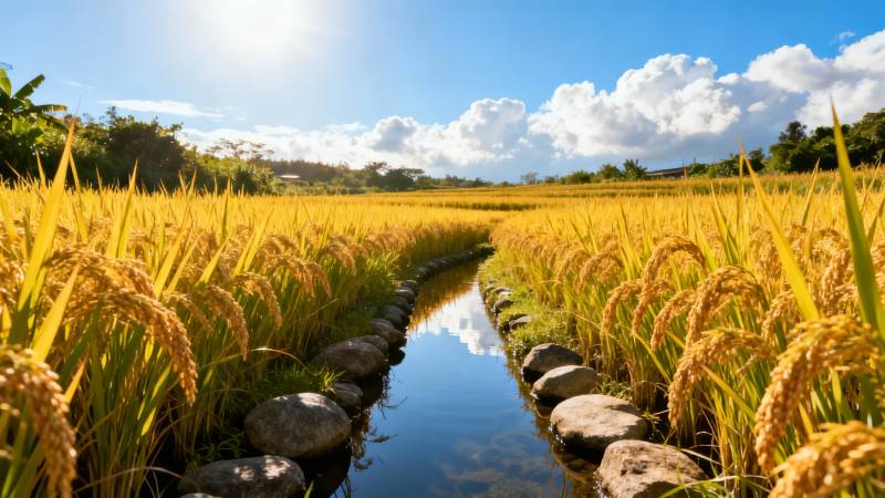 金秋稻田风光图片