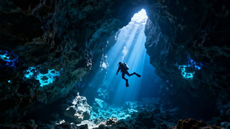 洞穴潜水探秘图片