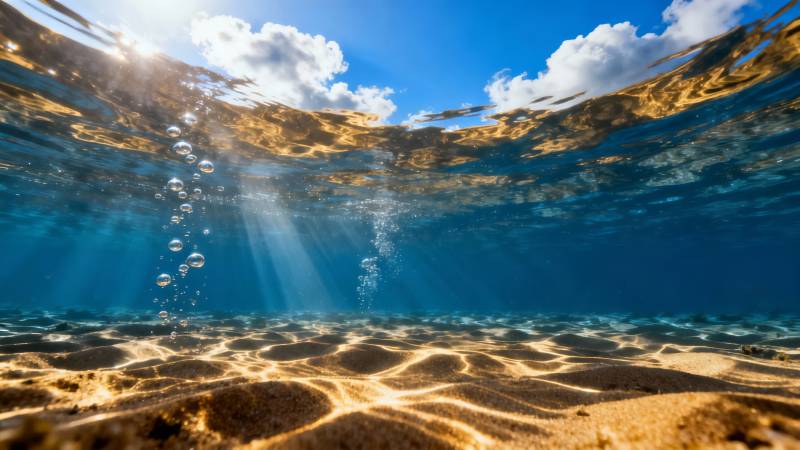 海底阳光斑驳图片