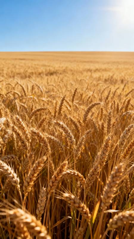 金黄麦田迎阳光图片