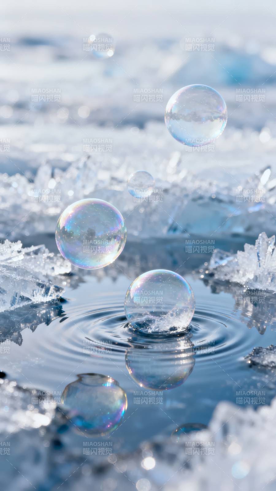 冰上泡泡图片
