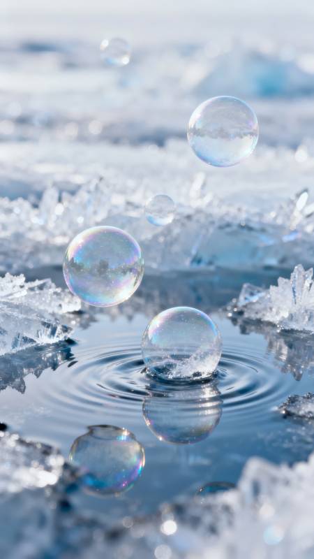 冰上泡泡图片