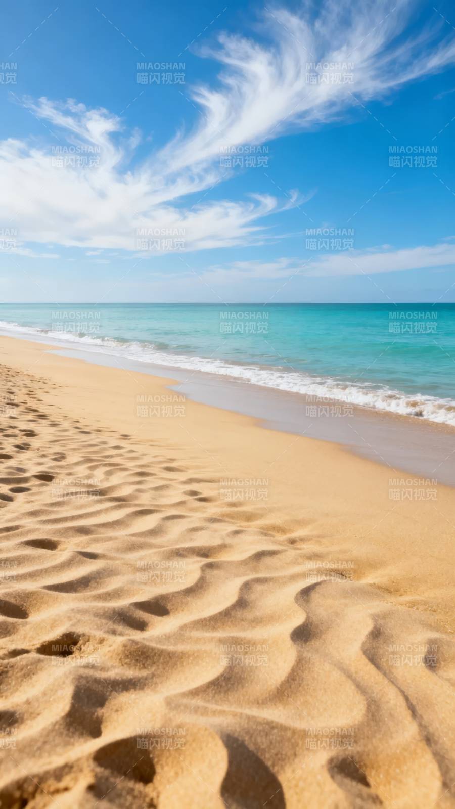 碧海蓝天沙滩美景图片