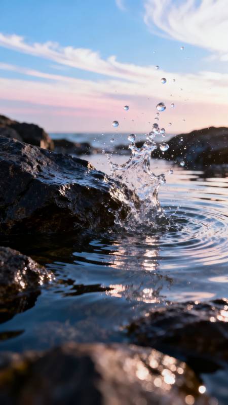 水花飞溅 石间涟漪图片