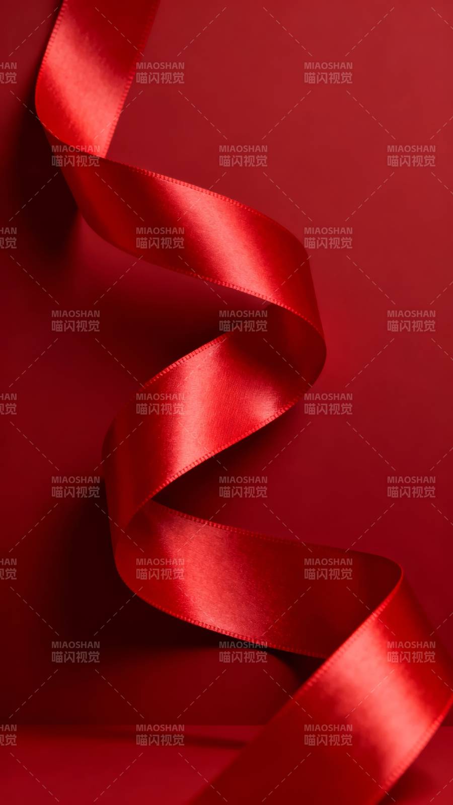 红丝带优雅飘动图片