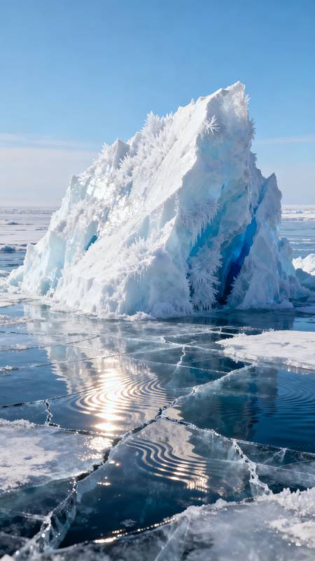 冰山倒影图片