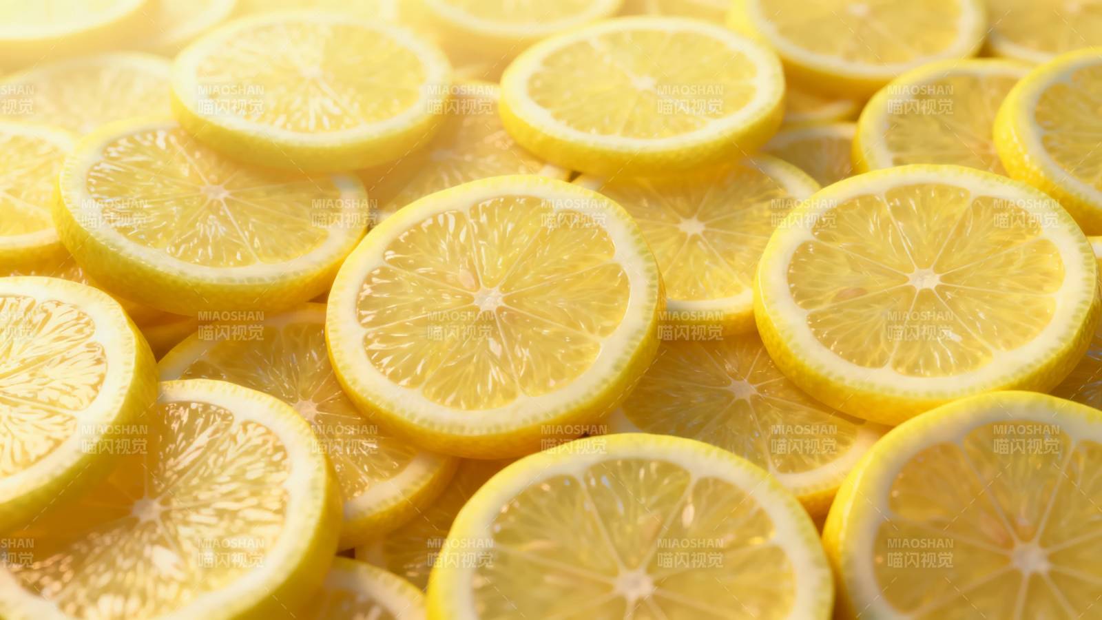 柠檬切片特写图片
