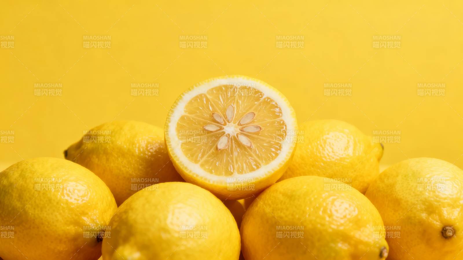 柠檬切片 鲜黄诱人图片
