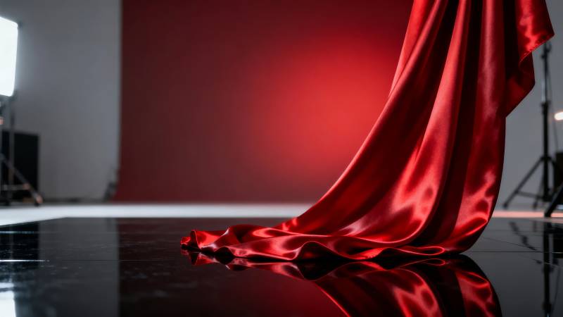 红绸轻拂地面图片