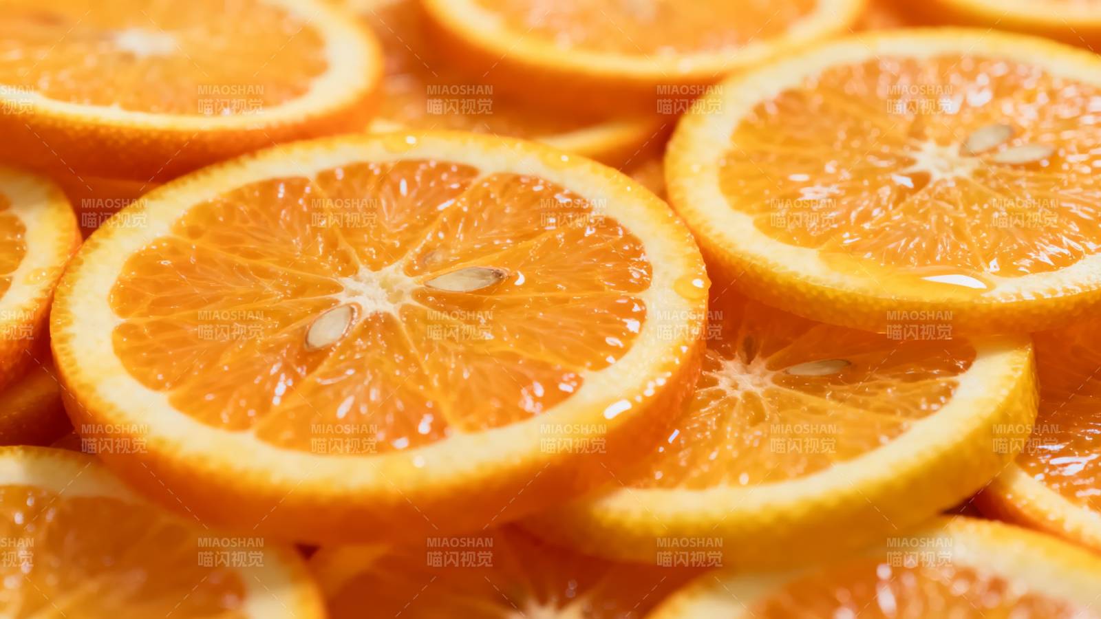 橙子切片特写图片