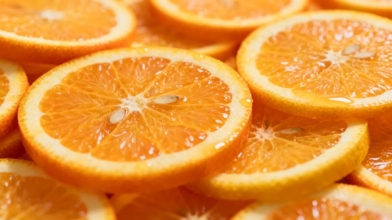 橙子切片特写图片