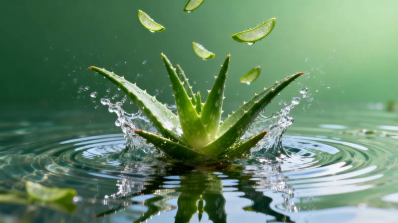 芦荟入水溅起涟漪图片