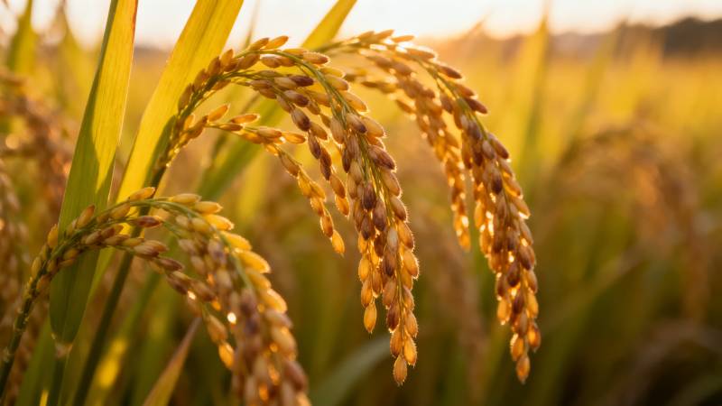 金秋稻穗丰收景图片