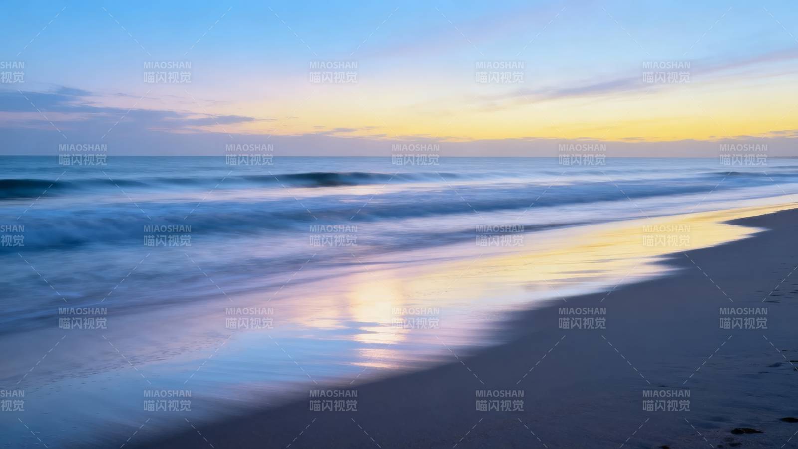 日落海滩静谧美图片