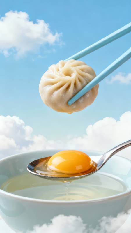 云中美食 包子与蛋黄图片