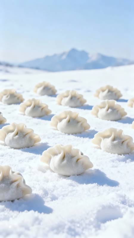 雪地里的饺子图片