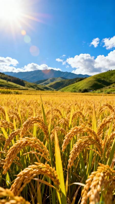 金稻映山光图片