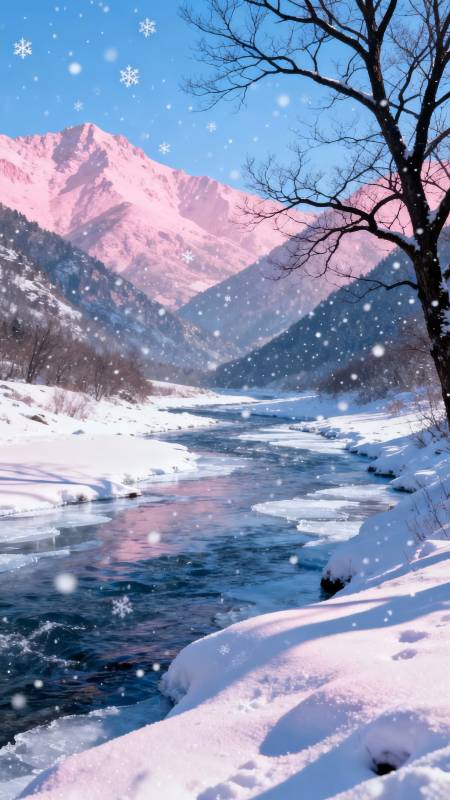 雪落山河静谧图片