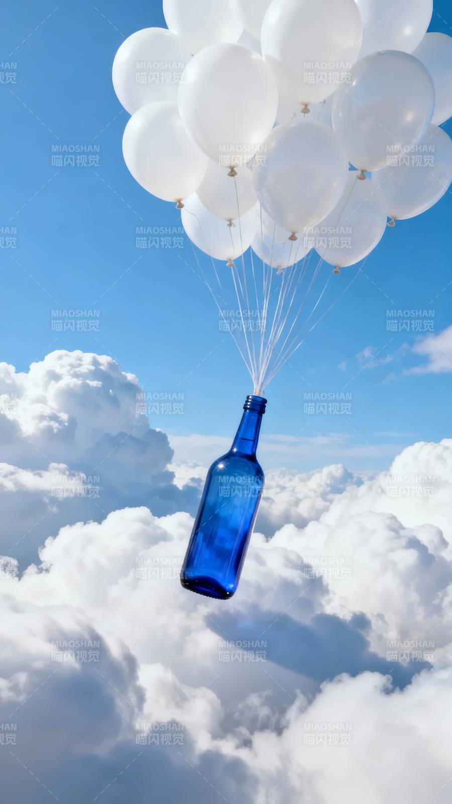 瓶中漂浮的白云图片