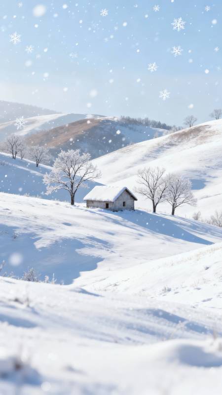 雪原小屋图片