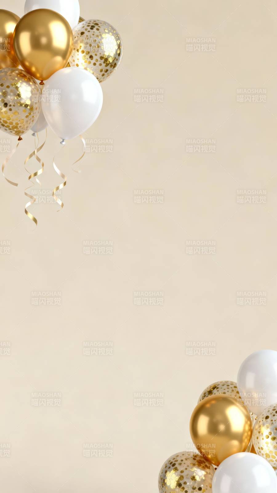 金色气球庆贺场景图片