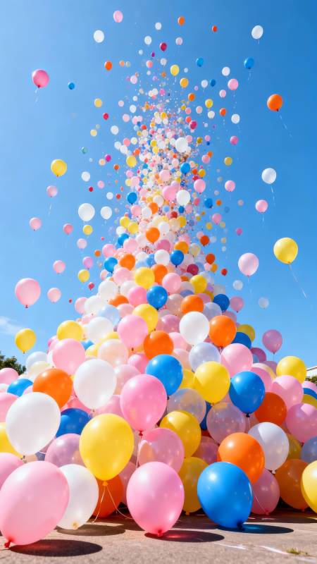 气球升空 色彩缤纷图片