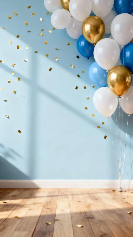 气球飘舞庆生时图片