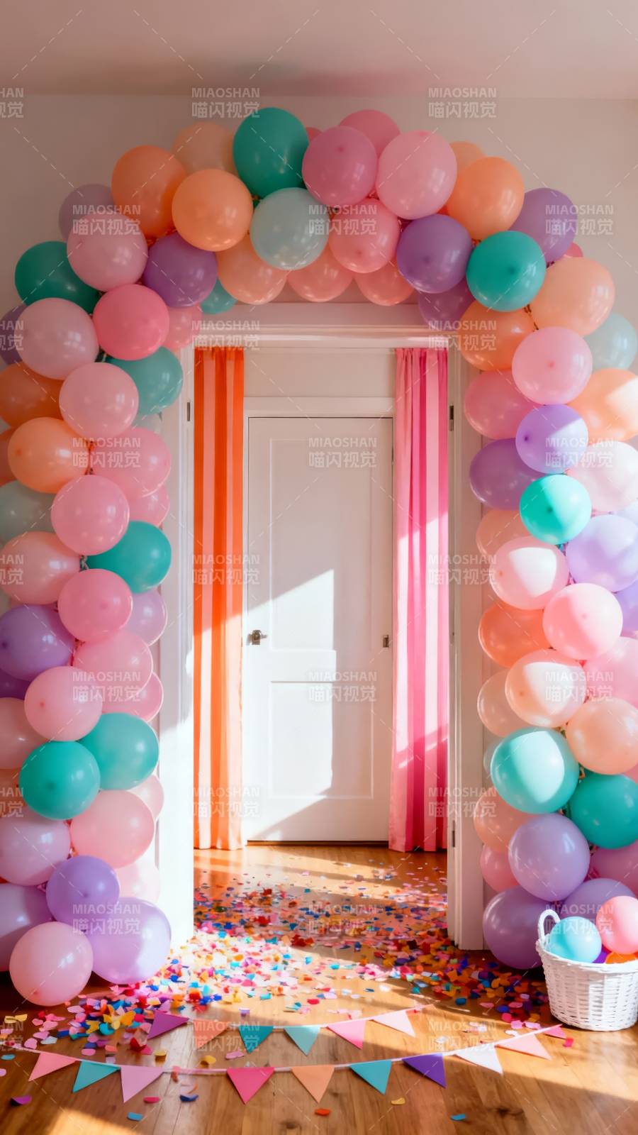 气球拱门派对现场图片