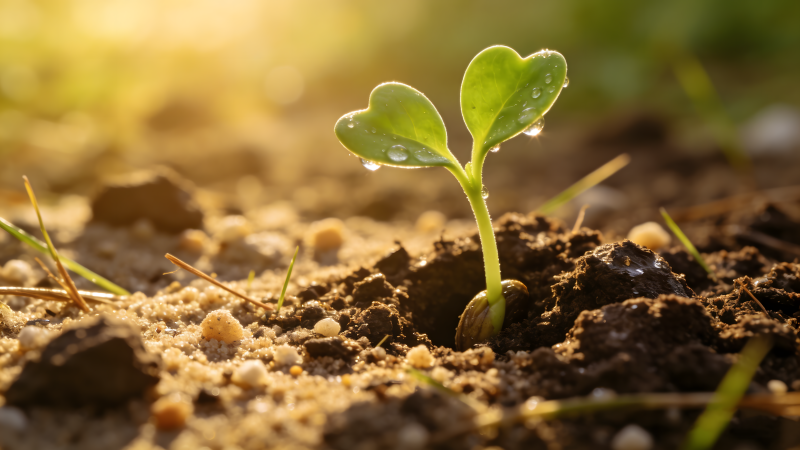 嫩芽破土而出图片
