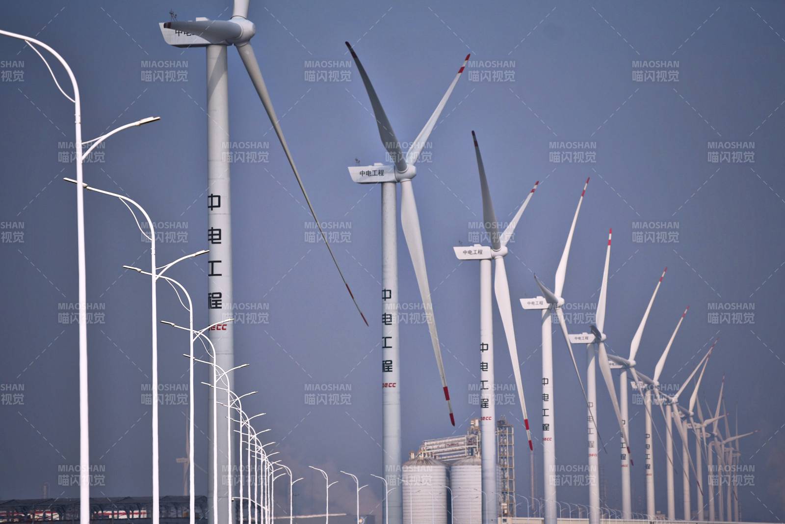 浙江海盐杭州湾风力发电场图片